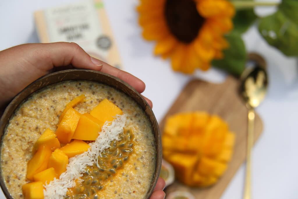 Rezept Mango-Maracuja Porridge Smoothiebowl