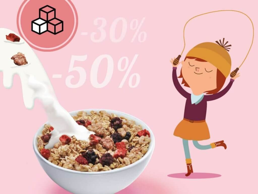 Gesundes Frühstück für Kinder mit 30-50 % weniger Zucker